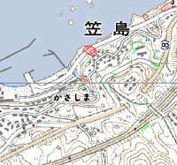 2　柏崎市笠島　海食崖の崩壊 道路構造物の被害 写真01