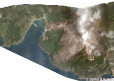 垂直写真 新岳周辺の写真を簡易に合成した写真地図（簡易モザイク画像）