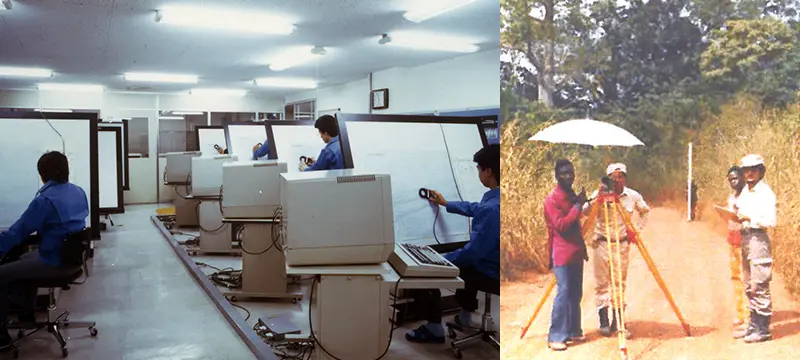 独自開発のマッピングシステムや、ギニアでのプロジェクトの様子の写真