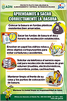 Poster made by the project to instruct methods of storing and discharging household waste.