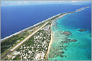 Causeway in northern Fongafale Island, suspected of obstructing sediment transport into the lagoon, vital for natural beach nourishment