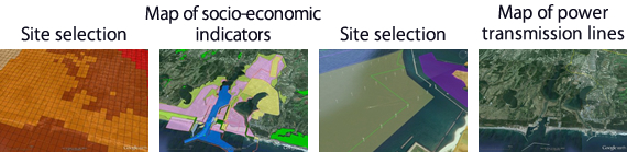 We use GIS technology to select optimal sites for generating electricity with wind turbines.