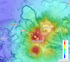 雌阿寒岳周辺のELSAMAP　数値地図10mメッシュ(火山標高) 国土地理院発行　数値地図10mメッシュ(火山標高)を使用