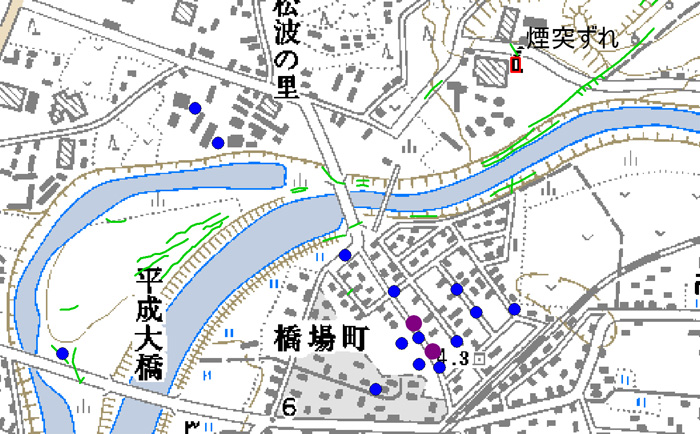 5 柏崎市橋場町・山本　液状化、建築物の被害