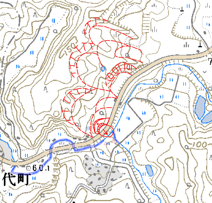 8 長岡市大積町千本　地すべり、河道閉塞、道路構造物の被害