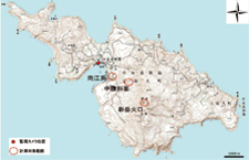 調査位置図　（国土地理院の5万分の1地形図：口永良部島を使用）