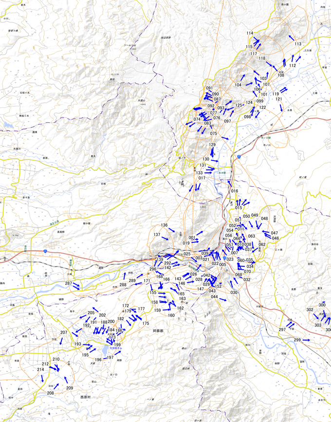 標定図　熊本県 立野周辺