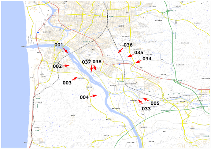 Index map (An estuary of Omono River on July 24, 2017)