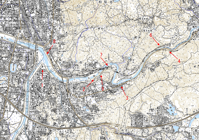 10月23日撮影　標定図　大和川（大阪府柏原市周辺）