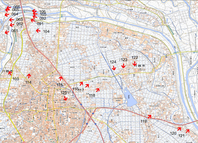 10月13日撮影　標定図4　埼玉県 越辺川・都幾川