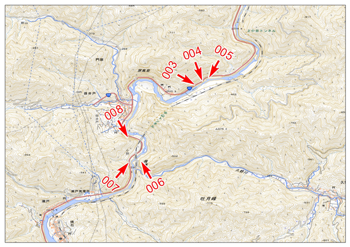 7月8日撮影　標定図　岐阜県下呂市小川・保井戸