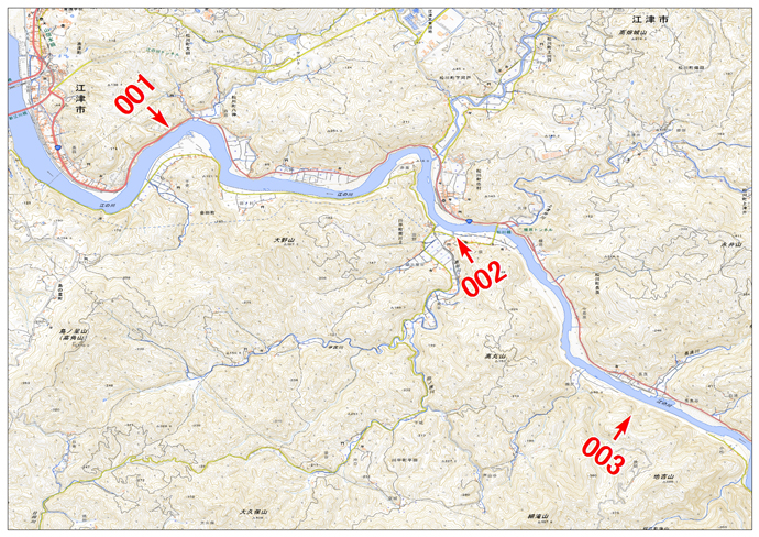 7月16日撮影　標定図　島根県江の川地区