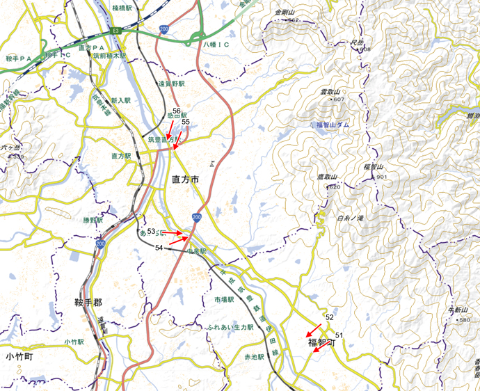 7月8日撮影　標定図　福岡県直方市周辺