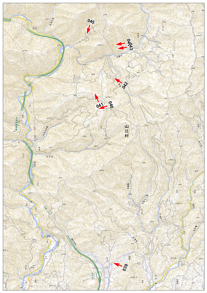 7月8日撮影　標定図　熊本県山江村寺下、西川内及び鳥屋周辺