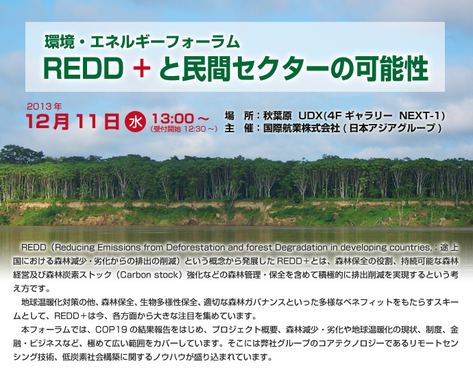 環境・エネルギーフォーラム『REDD+と民間セクターの可能性』