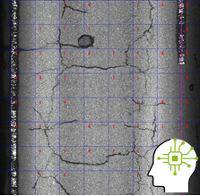 AIを使用したひび割れ解析イメージ