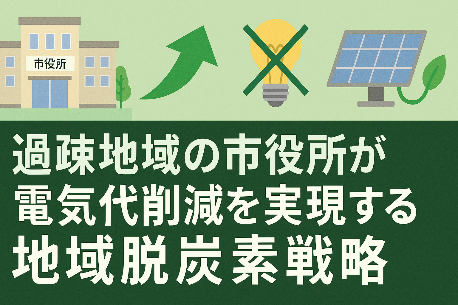 過疎地域の市役所が電気代削減を実現する地域脱炭素戦略