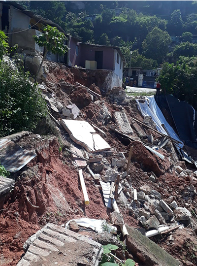 首都圏斜面災害対策管理プロジェクト_2020年11月のハリケーンの豪雨で崩壊した住宅地